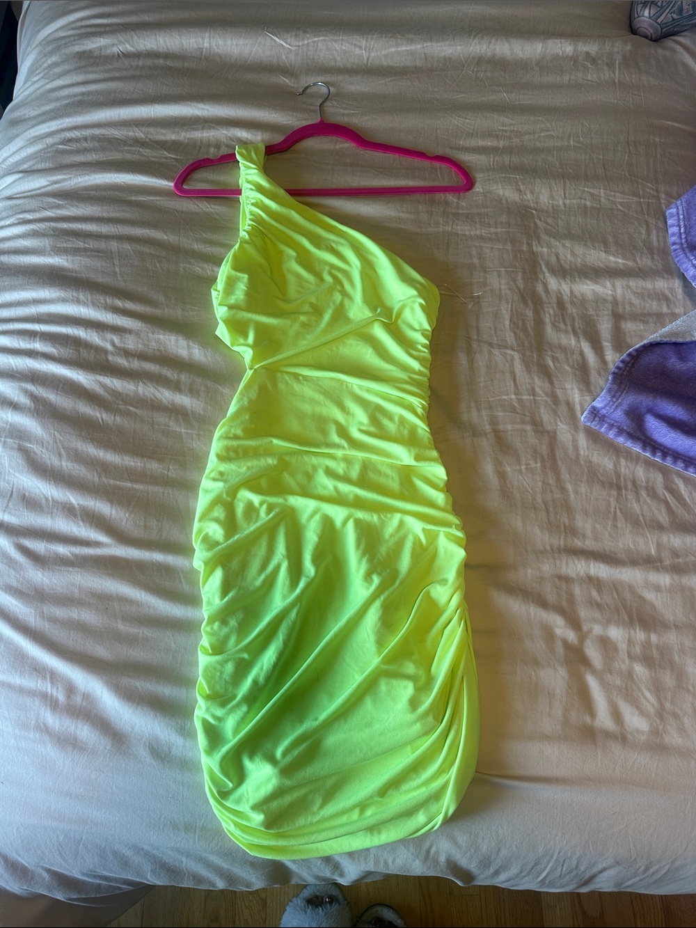 NWOT Leith One Shoulder Cut Out Mini Dress Size S